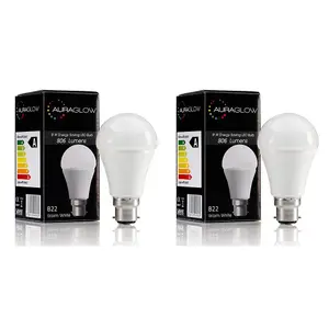 AURAGLOW 9w LED B22 Warm White - TWIN PACK