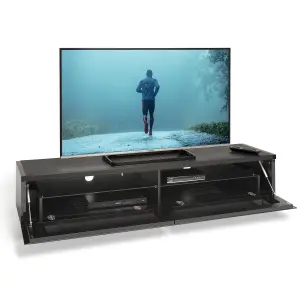 AVF Panorama 1.6m TV Stand with Reversible Top  - Walnut & Black