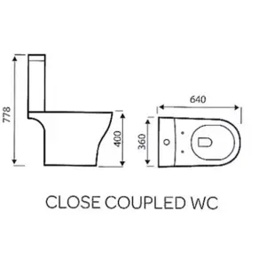 Premium OPEN BACK Toilet Set (Jupiter) - Rimless Pan - Cistern - Soft Close Seat - Includes Chrome Flush Button