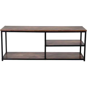 HOMCOM Industrial TV Stand Cabinet w/ Storage&2 Shelves Metal Frame Living Room