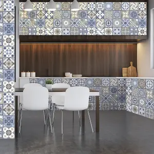 Walplus Iceberg Azulejo Victorian Combo Mix Tile Stickers