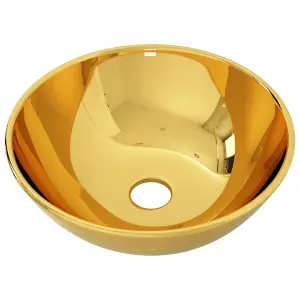 Berkfield Wash Basin 28x10 cm Ceramic Gold