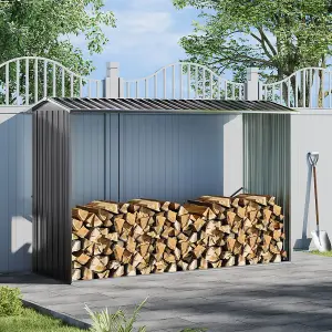 8 x 3 ft Outdoor Garden  Apex Roof Firewood Shed Storage Shed