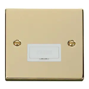 Polished Brass 13A Fused Connection Unit - White Trim - SE Home