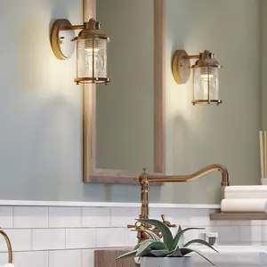 Luminosa Kichler Ashland Bay Wall Lamp Natural Brass, IP44