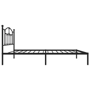 Berkfield Metal Bed Frame with Headboard Black 90x190 cm