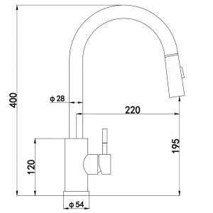 Kersin Cato Chrome Kitchen sink Mixer Tap with Pull-Out Hose and Spray Head