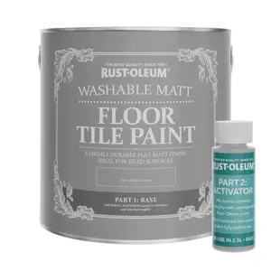 Rust-Oleum Cotton (White) Washable Matt Floor Tile Paint 2.5L