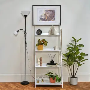 ValueLights Mozz Modern Gloss Black 2 Way Parent and Child Uplighter and Spotlight Design Floor Lamp