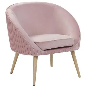 Beliani Glam Armchair TROMSO Velvet Pink