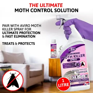 Aviro Moth Killer - Hanging Moth Repellent For Wardrobes & Drawers With Natural Lavender Scent. Kills & Protects. 6 Pack