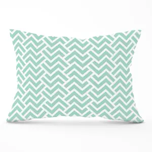 Green Geometric Pattern Cushions 33cm x 48cm