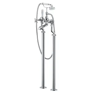 Georgina Traditional Floor Standing Chrome Bath Shower Mixer Tap with Handset