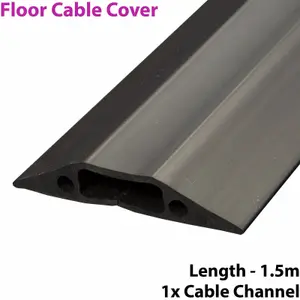 1.5m x 68mm Heavy Duty Rubber Floor Cable Cover Protector Conduit Tunnel Sleeve