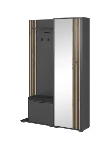 Sophisticated Nelly Hallway Set H1920mm W1310mm D400mm in Graphite & Oak Artisan - Modern Entryway Sanctuary