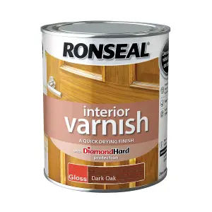 Ronseal Diamond hard Dark oak Gloss Wood varnish, 750ml