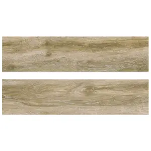 Glade Matt Oak Wood Effect Porcelain Outdoor Tile - Pack of 15, 5.42m² - (L)300x(W)1205mm