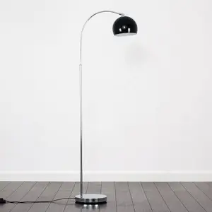 Derosier 152cm Arched Floor Lamp Chrome / Black