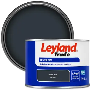 Leyland Trade Vinyl Matt Walls & Ceilings Emulsion Paint Black Blue (RAL 5004) 350ml Tester