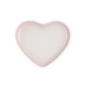 Le Creuset Stoneware Heart Plate Shell Pink