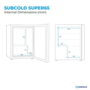 Subcold Super 65 LED Drinks Fridge - Silver