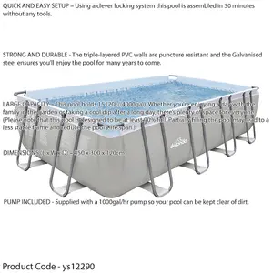 5.5x3m Premium Garden Swimming Pool with Filter Pump - Ideal for Family Fun