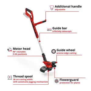 Einhell PXC Cordless Strimmer Grass Trimmer 30cm Lawn Li Wheels + 4AH Kit