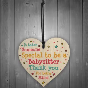 Red Ocean Babysitter Childminder Thank You Gift Present Wooden Heart Sign Nursery Leaving Baby Gifts