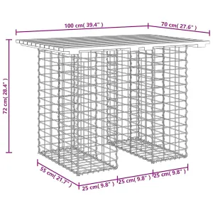 Berkfield Garden Bench Gabion Design 100x70x72 cm Impregnated Wood Pine