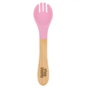 Bamboo Baby Weaning Fork & Spoon Set - Pink