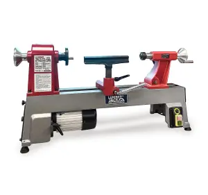 Lumberjack 305mm 5 Speed Cast Iron Mini Woodworking Wood Lathe Red