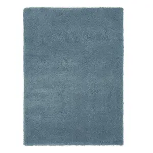 Duck Egg Shaggy Modern Plain Easy to clean Rug For Bedroom & Living Room -160cm X 230cm