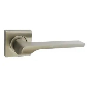 UNO-2 Door Handle Satin Nickel Modern Lever on Square Rose Internal Latch Handles