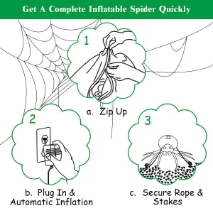 COSTWAY Inflatable Halloween Spider 6FT Indoor & Outdoor Holiday Decoration