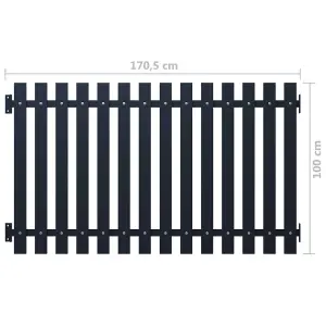 Berkfield Fence Panel Anthracite 170.5x100 cm Powder-coated Steel