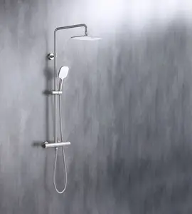 VURTU Hunsdon Thermostatic Shower Valve System, 870(H) x 325(W), Brushed Nickel, 628555