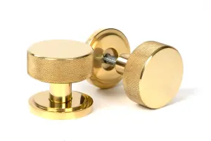 From The Anvil Polished Brass Brompton Mortice/Rim Knob Set Knob (Art Deco)