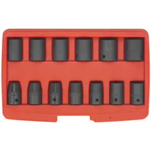 Premium 13 Piece Impact Socket Set with Storage Case - 1/2 Inch Drive