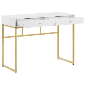 Home Office Desk with Storage White DAPHNE