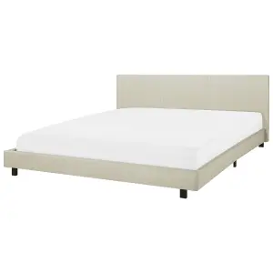 Fabric EU Super King Bed Beige ALBI