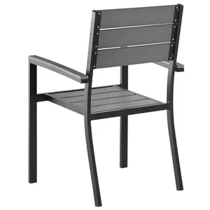 Set of 4 Garden Chairs PRATO Grey