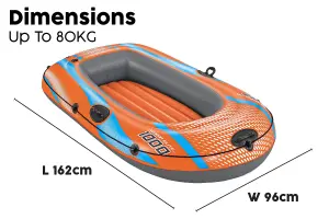 Bestway Inflatable Kondor Elite 1000 Hydro Force Dinghy Rubber Boat Raft for Water Adventures