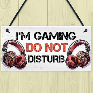 Red Ocean Gaming Sign For Boys Bedroom DO NOT DISTURB Funny Gaming Bedroom Accessories Gamer Gift For Christmas Birthday