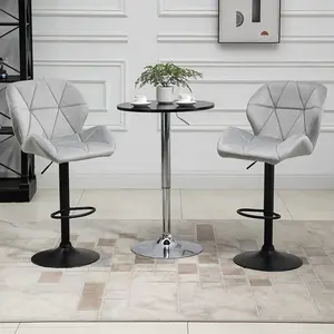 Nussbaum Height Adjustable Swivel Bar Stool (Set of 2) Light Grey