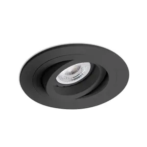 Luminosa Rad Tiltable Black recessed Downlight GU10