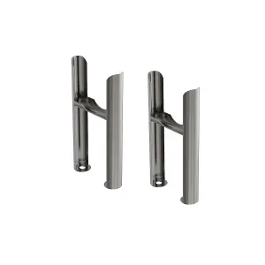 Right Radiators Pair of Raw Metal Floor Mounting Feet for Cast Iron Tranditional 3 Column Radiator