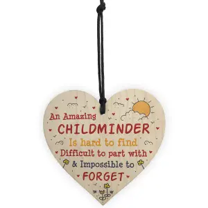 Red Ocean Childminder Leaving Gifts Wooden Heart Sign Thank You Gift For Babysitter Leaving Pre School Nursery Gifts