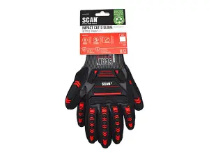 Scan NJC3266DQS Nitrile Palm Impact Cut D Gloves - L (Size 9) SCAGLOCIML