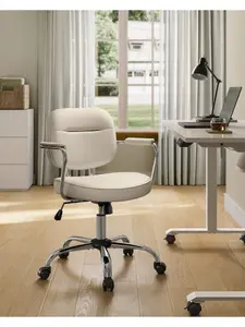 SONGMICS  Desk Chair, Swivel Chair, Synthetic Leather Office Chair, Ergonomic Design, Individual Armrest Structure, Tilt Function