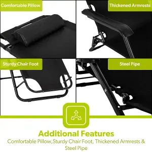 ROYALFORD Folding Camping Chair for Adults, Portable Reclining Camp Chair Adjustable Backrest with Neck Support for Garden, patio